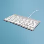 R-Go Tools teclado ergonómico R-Go Compact Break, teclado compacto com software de pausas, AZERTY (BE), com fios, branco