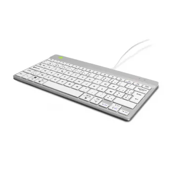 R-Go Tools teclado ergonómico R-Go Compact Break, teclado compacto com software de pausas, AZERTY (BE), com fios, branco