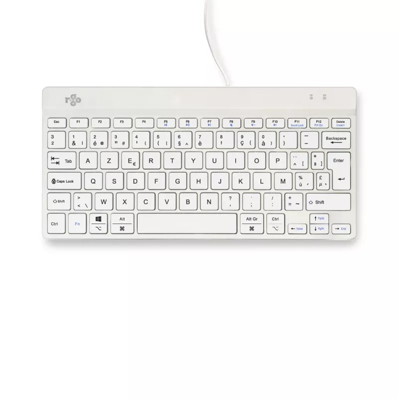R-Go Tools teclado ergonómico R-Go Compact Break, teclado compacto com software de pausas, AZERTY (BE), com fios, branco