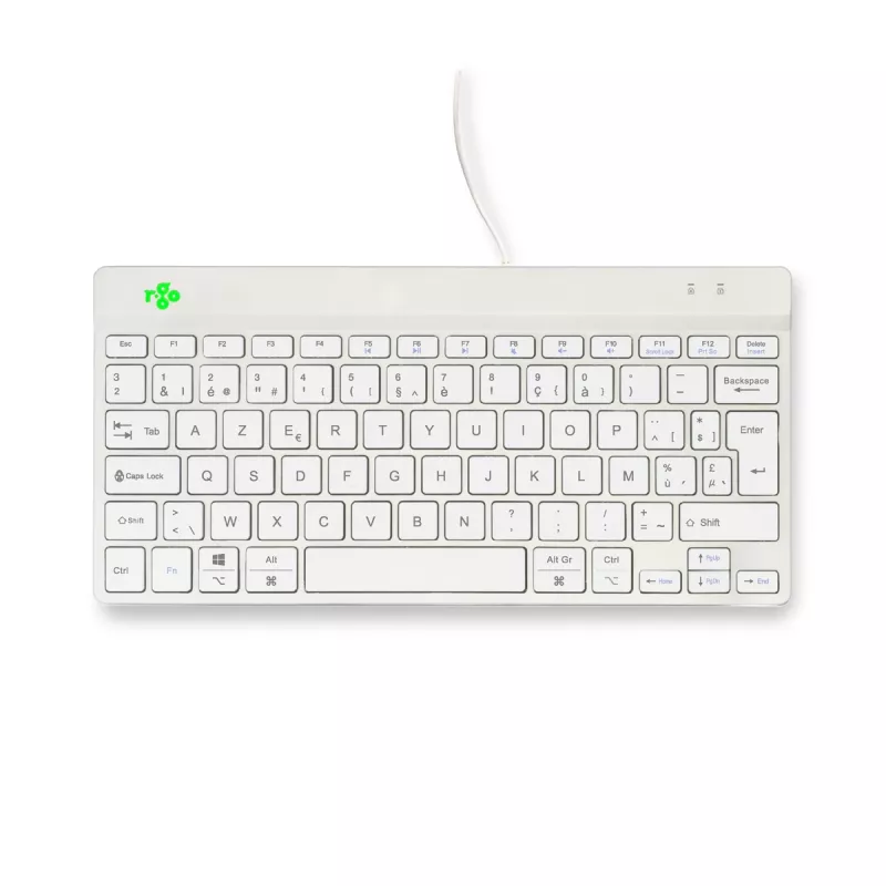 R-Go Tools teclado ergonómico R-Go Compact Break, teclado compacto com software de pausas, AZERTY (BE), com fios, branco
