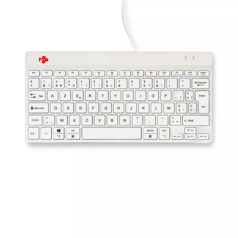 R-Go Tools teclado ergonómico R-Go Compact Break, teclado compacto com software de pausas, AZERTY (BE), com fios, branco