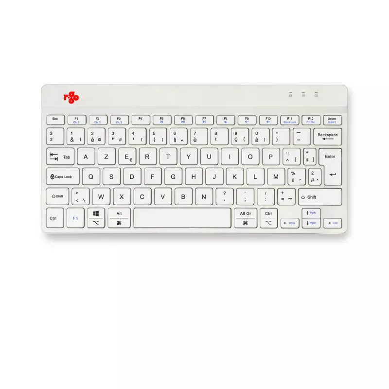 R-Go Tools teclado ergonómico R-Go Compact Break, teclado compacto com software de pausas, AZERTY (BE), Bluetooth, branco