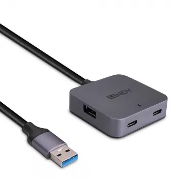 Lindy hub USB 3.0 de 5 m com 4 portas