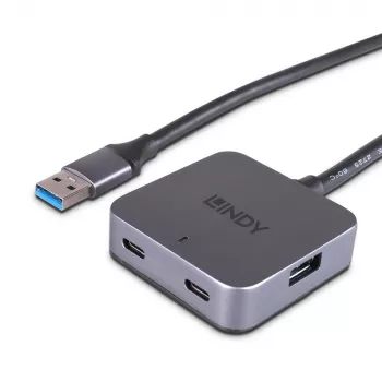 Lindy hub USB 3.0 de 5 m com 4 portas