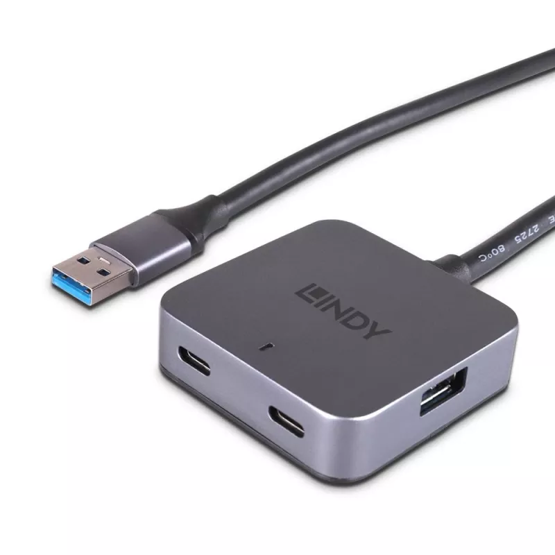 Lindy hub USB 3.0 de 5 m com 4 portas