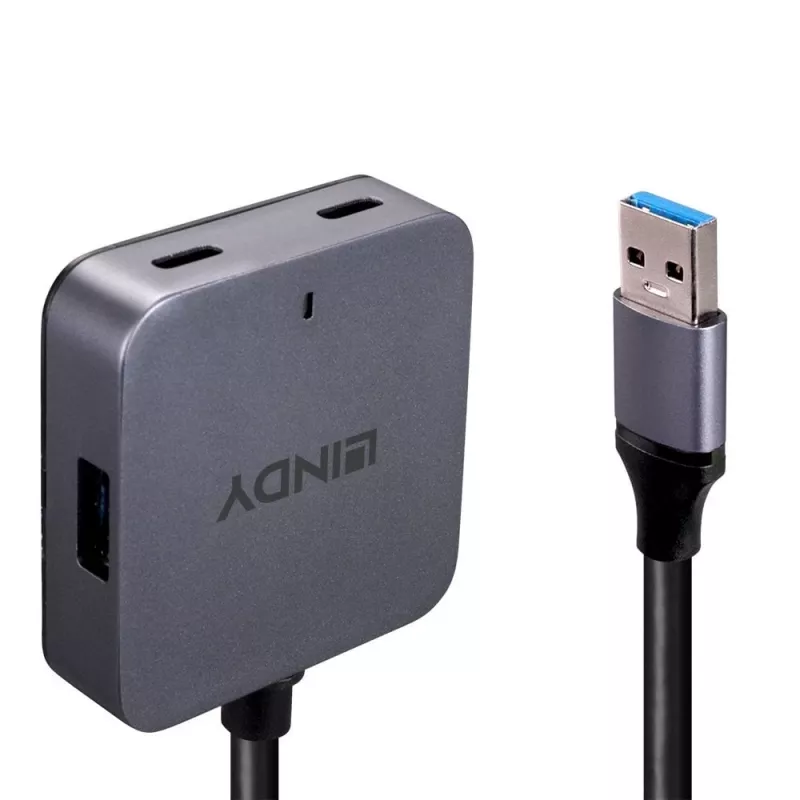 Lindy hub USB 3.0 de 5 m com 4 portas