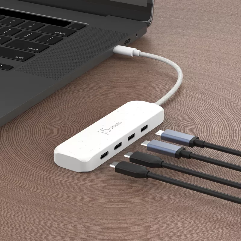 j5create hub ecológico USB-C para 4 portas Type-C Gen 2