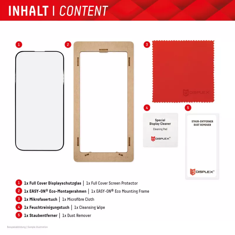 Proteção de ecrã e.v.i. Displex Full Cover (10H) para Xiaomi 14 Pro, vidro temperado, moldura de montagem Eco, preto/transparente