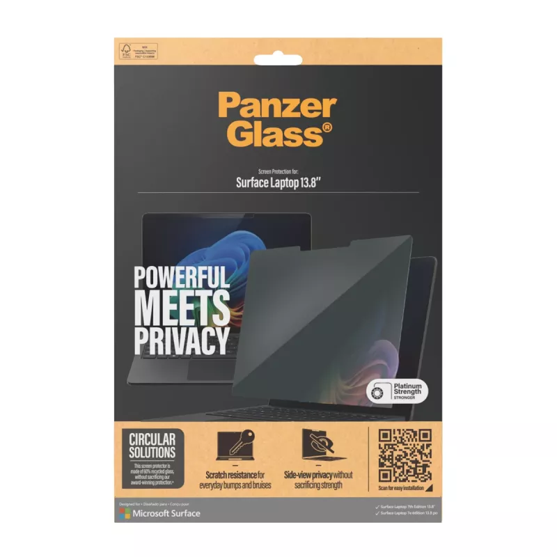 PanzerGlass P6275 protetor de ecrã de privacidade para Microsoft Surface Laptop