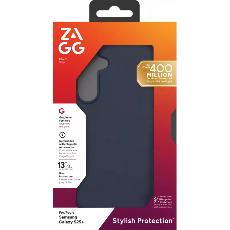 ZAGG Milan Snap (Opaque) Samsung Galaxy S25+ Navy, Capa, Samsung, Galaxy S25+, 17 cm (6,7 polegadas), Navy