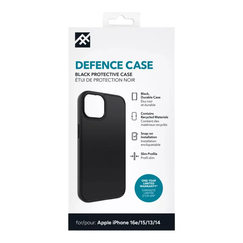 IFROGZ Defence Capa iPhone 17e/16e/15/14/13 Preto, Capa, Apple, iPhone 17e/16e/15/14/13, 15,5 cm (6,1 polegadas), Preto