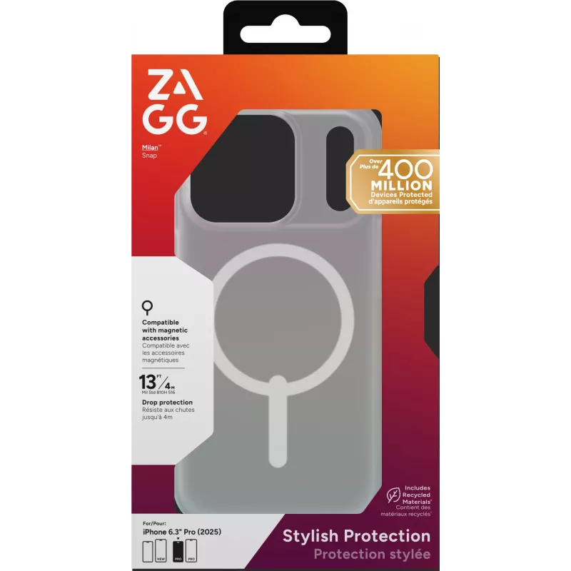 Capa ZAGG Milan Snap para Apple iPhone 17 Iridescent, capa, Apple, iPhone 17 Pro, 16 cm (6,3