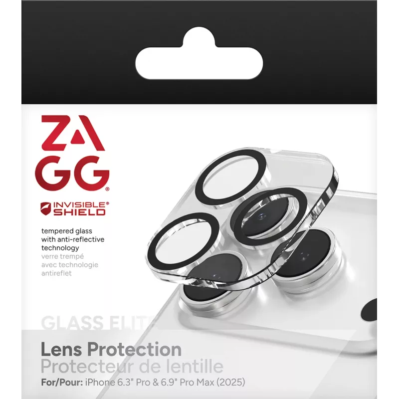 Proteção de lente de câmara InvisibleShield Glass Elite para Apple iPhone 17 Pro/Pro Max
