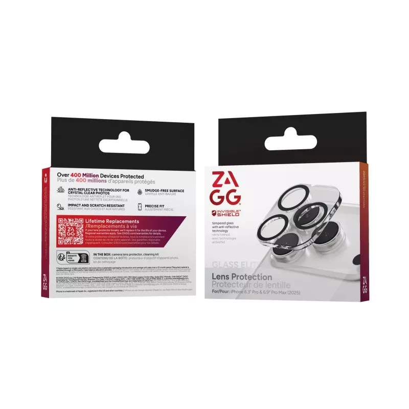 Proteção de lente de câmara InvisibleShield Glass Elite para Apple iPhone 17 Pro/Pro Max