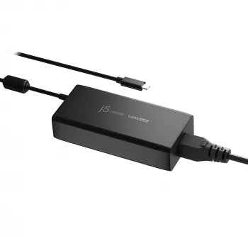 Carregador USB-C GaN j5create JUP17140 140W PD3.1, interior, preto, 59×127×30,5 mm
