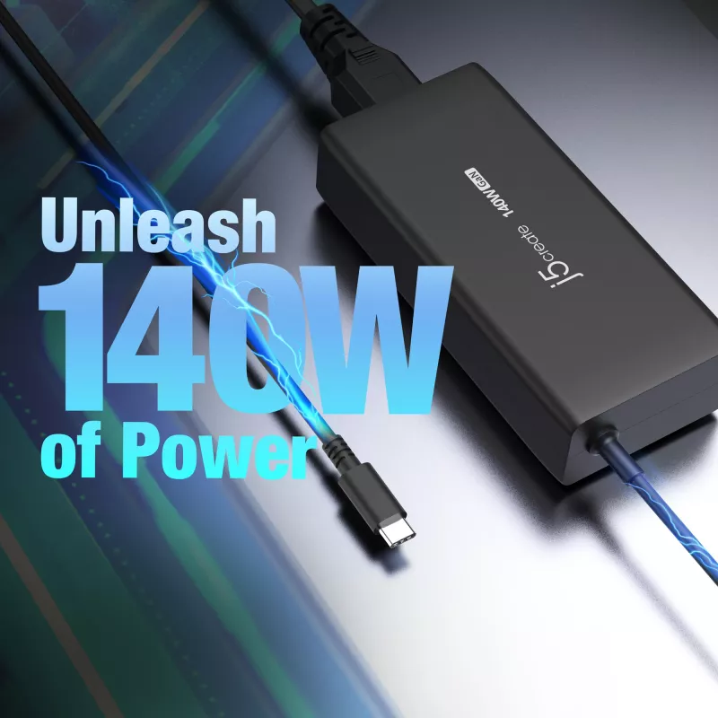 j5create JUP17140-EN carregador GaN USB-C de 140 W, PD 3.1, EU