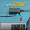 Adaptador de alimentação USB-C PD j5create JUP1265 — 65W, interior, preto, plástico, 118×32×50 mm (UE)