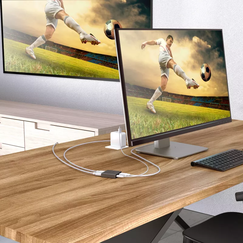 Splitter HDMI™ 2.1 de 2 vias j5create JDSH812 8K, HDMI, 2x HDMI, 7680 x 4320 píxeis, cinzento, alumínio, 8K Ultra HD