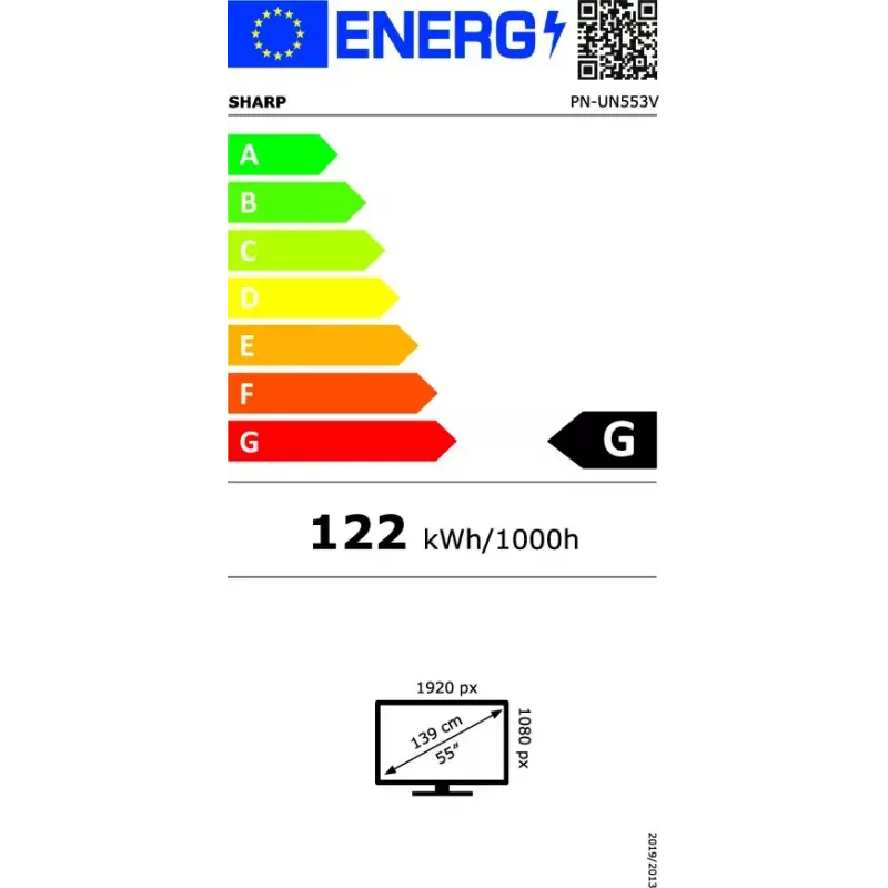 Ecrã LCD para interior Sharp PN-UN553V 55
