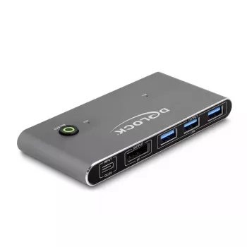 KVM Switch DeLOCK DisplayPort 8K 30 Hz com USB 5 Gbit/s