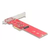 DeLOCK adaptador M.2 interno 90889 PCIe 5.0 vermelho aço inoxidável