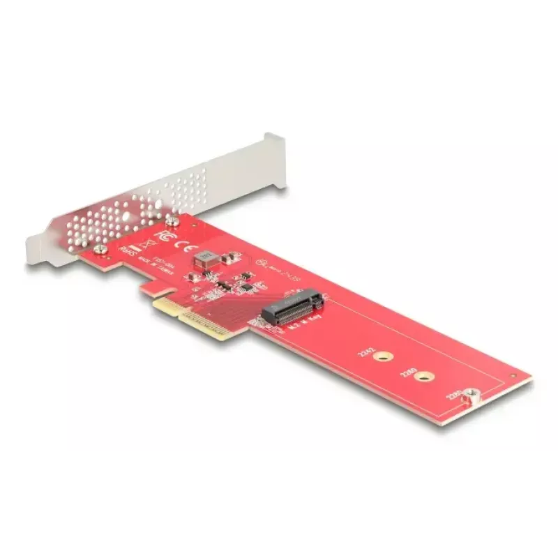 DeLOCK adaptador M.2 interno 90889 PCIe 5.0 vermelho aço inoxidável