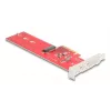 DeLOCK adaptador M.2 interno 90889 PCIe 5.0 vermelho aço inoxidável