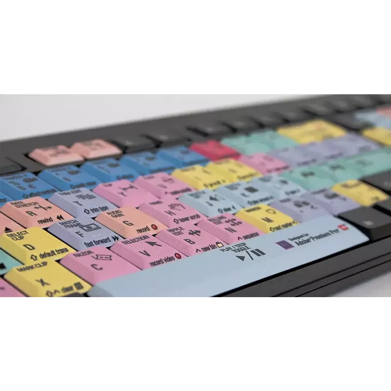 LogicKeyboard Adobe Premiere Pro CC Nero teclado slim line LKB-PPROCC-BJPU-FR, francês, USB