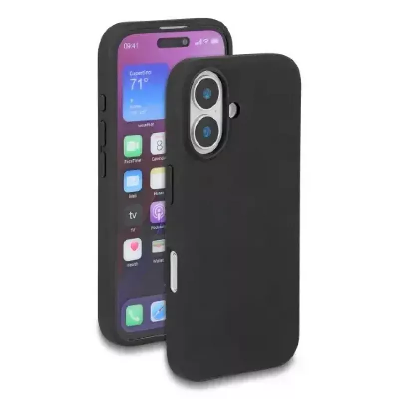 Capa de proteção DELOCK em silicone macio para iPhone 17, capa, preto, compatível com ecrã de 6,3 polegadas (16 cm)