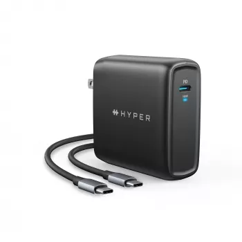 Carregador de CA TARGUS 100W GaN para portátil, smartphone, tablet – 1× USB-C, cabo de 2 m, preto