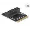 Adaptador M.2 Key A+E macho para slot Key M angular com suporte DeLOCK 64137