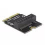 Adaptador M.2 Key A+E macho para slot Key M angular com suporte DeLOCK 64137