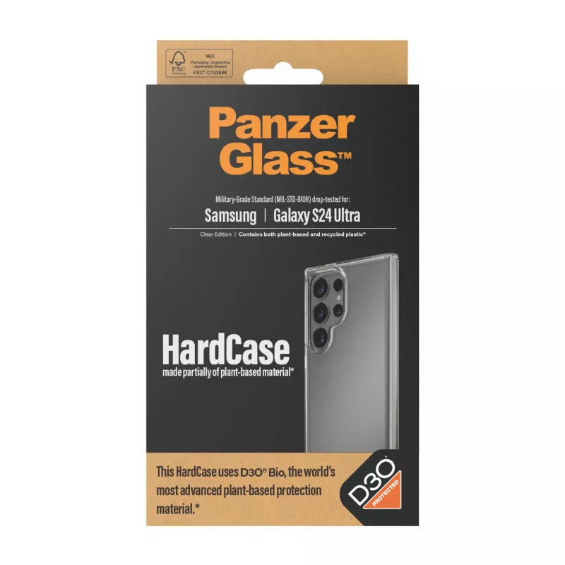 Capa rígida PanzerGlass Samsung Galaxy S24 Ultra transparente absorção de choques