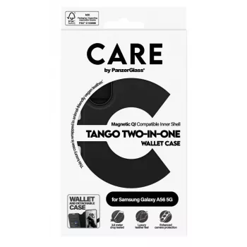 Capa de telemóvel PanzerGlass Tango dois em um 17 cm (6,7 polegadas) capa com carteira preto