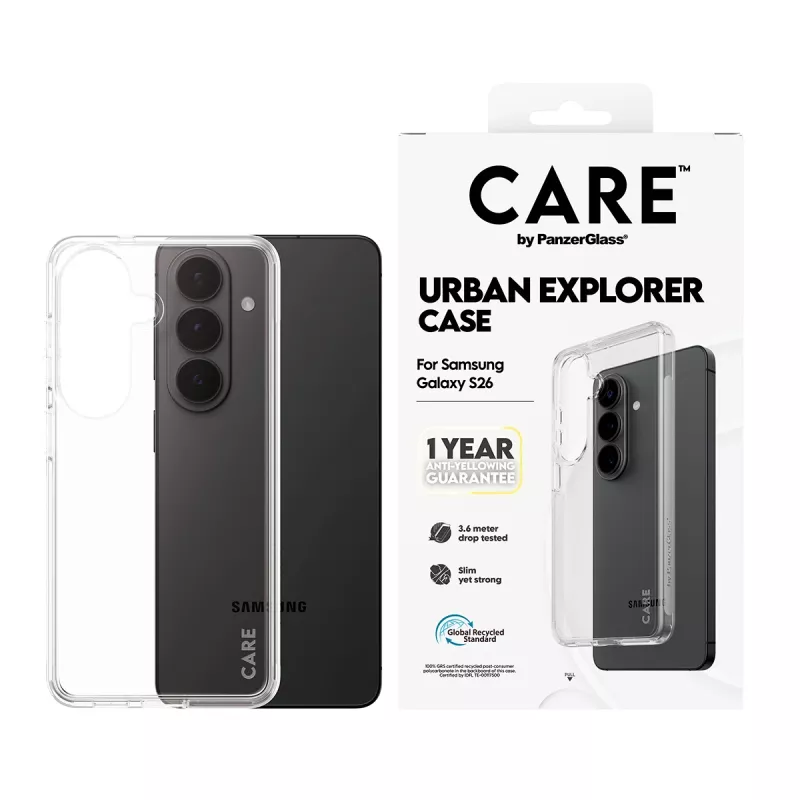Capa de proteção PanzerGlass CARE™ Urban Explorer transparente para Samsung Galaxy S26