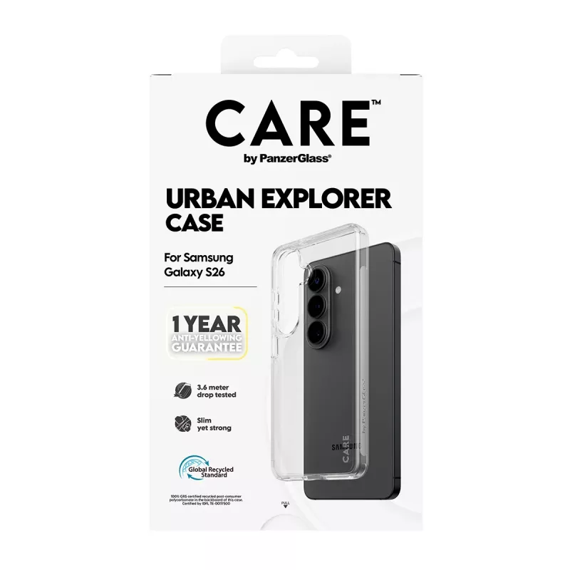 Capa de proteção PanzerGlass CARE™ Urban Explorer transparente para Samsung Galaxy S26