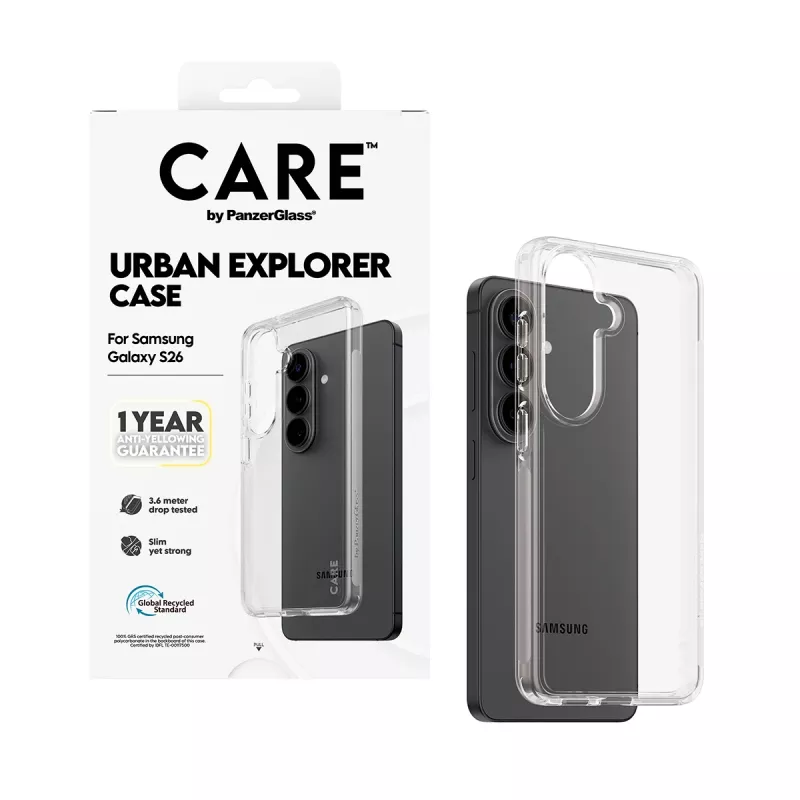 Capa de proteção PanzerGlass CARE™ Urban Explorer transparente para Samsung Galaxy S26