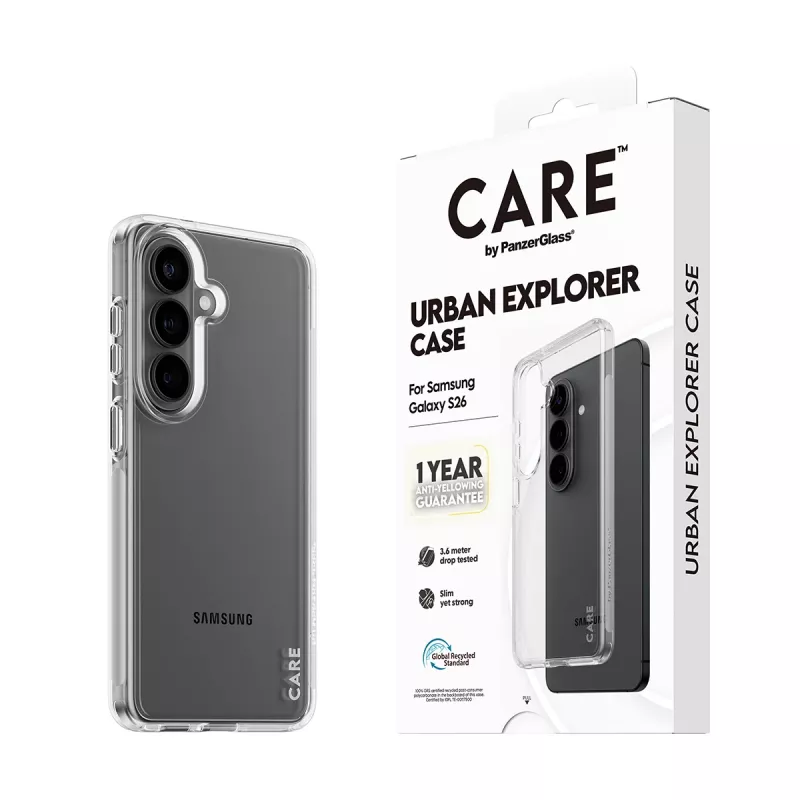 Capa de proteção PanzerGlass CARE™ Urban Explorer transparente para Samsung Galaxy S26