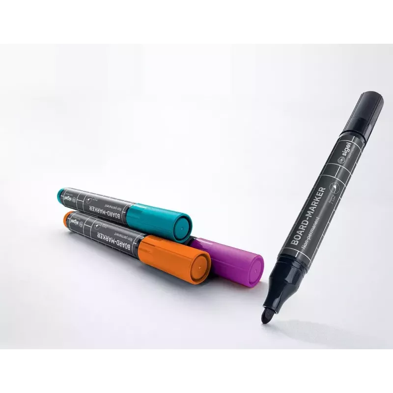 Marcador Sigel BA011 4 unid. preto magenta laranja turquesa