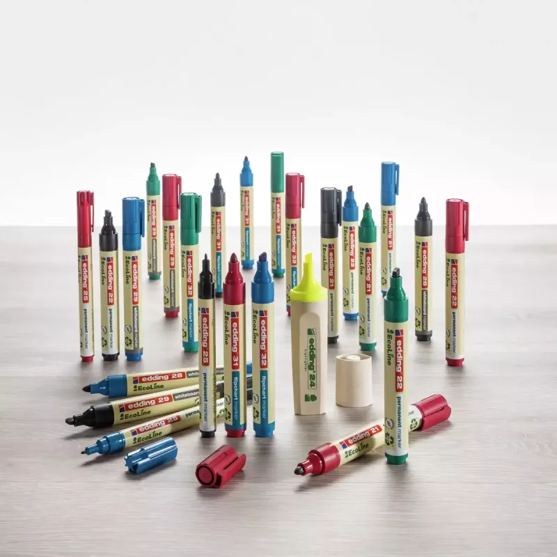 Marcador permanente Edding EcoLine 21 vermelho 10 unid.