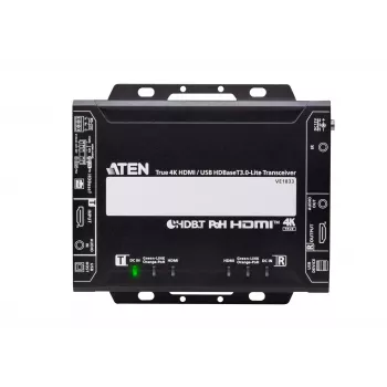 Transmissor e recetor AV ATEN True 4K HDMI/USB HDBT3.0-Lite – 4096×2160 @ até 40 m, USB Type-A/Type-B, alimentação DC