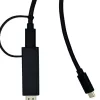 Adaptador de cabo de vídeo Yealink 330000008024 1,2 m HDMI Type-A (Standard) USB Type-C preto