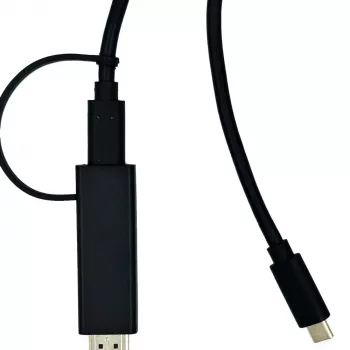 Adaptador de cabo de vídeo Yealink 330000008024 1,2 m HDMI Type-A (Standard) USB Type-C preto