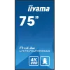 Ecrã de sinalização digital iiyama LH7575UHS-B1AG 190,5 cm (75 polegadas) LCD Wi-Fi 500 cd/m² 4K Ultra HD preto processador integrado Android 11 24/7