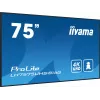 Ecrã de sinalização digital iiyama LH7575UHS-B1AG 190,5 cm (75 polegadas) LCD Wi-Fi 500 cd/m² 4K Ultra HD preto processador integrado Android 11 24/7