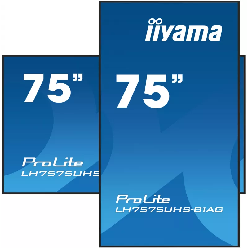 Ecrã de sinalização digital iiyama LH7575UHS-B1AG 190,5 cm (75 polegadas) LCD Wi-Fi 500 cd/m² 4K Ultra HD preto processador integrado Android 11 24/7