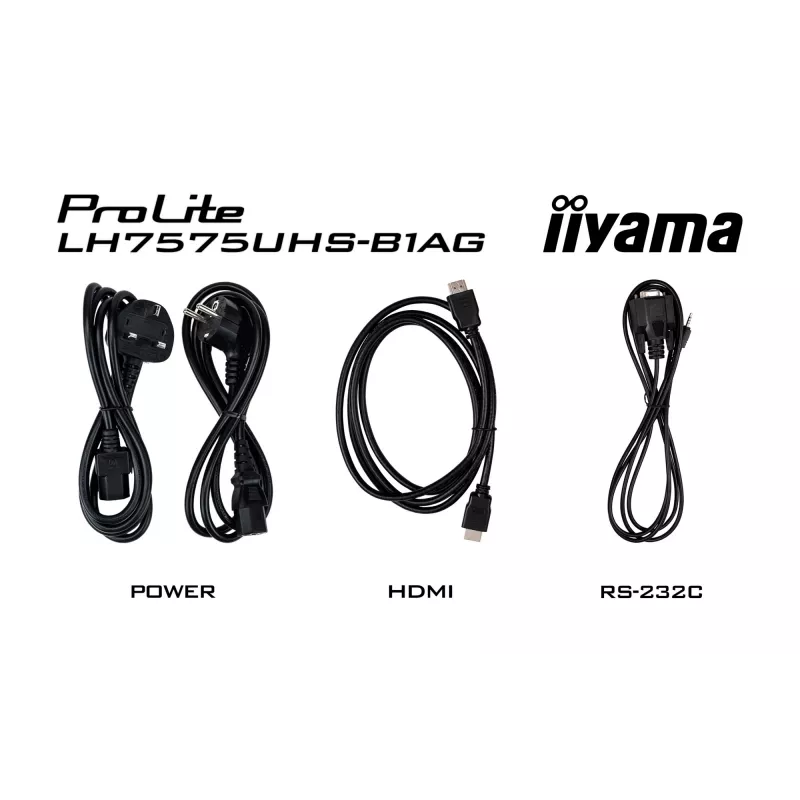 Ecrã de sinalização digital iiyama LH7575UHS-B1AG 190,5 cm (75 polegadas) LCD Wi-Fi 500 cd/m² 4K Ultra HD preto processador integrado Android 11 24/7
