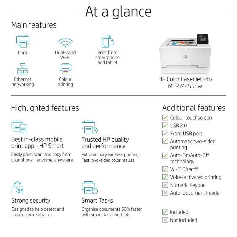 Impressora HP Color LaserJet Pro M255dw laser cor