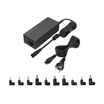 Conceptronic OZUL08B10 carregador universal para portátil 90W, inclui 10 pontas de carregamento