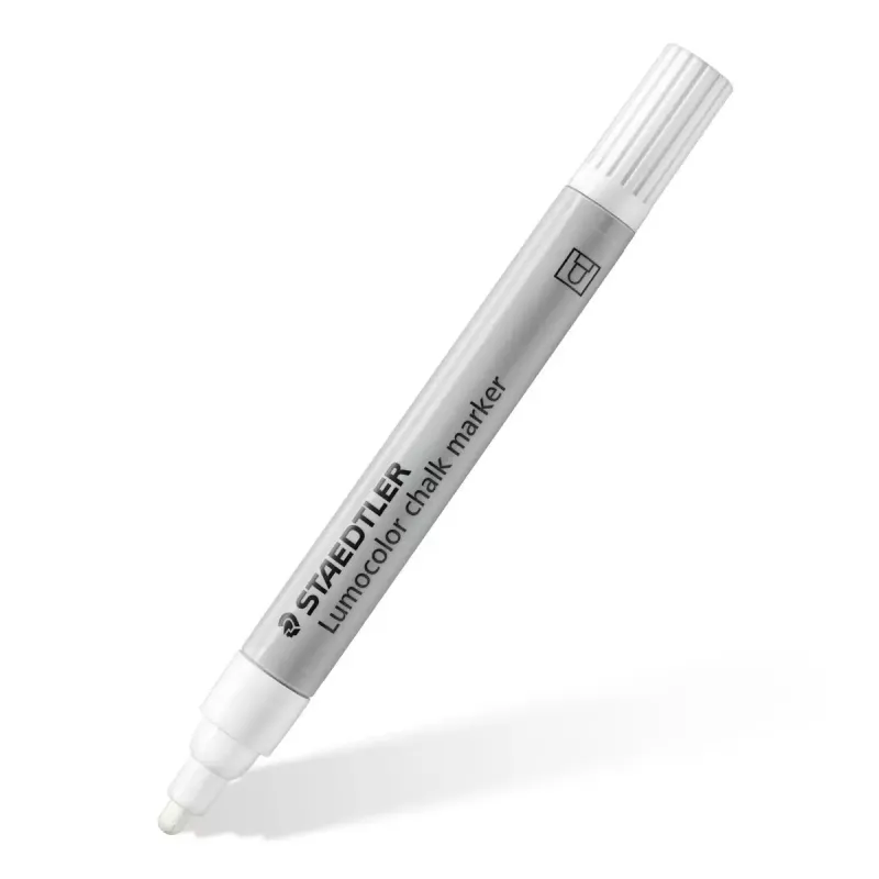Marcador de giz Staedtler Lumocolor ponta redonda azul vermelho branco amarelo 4 unid.